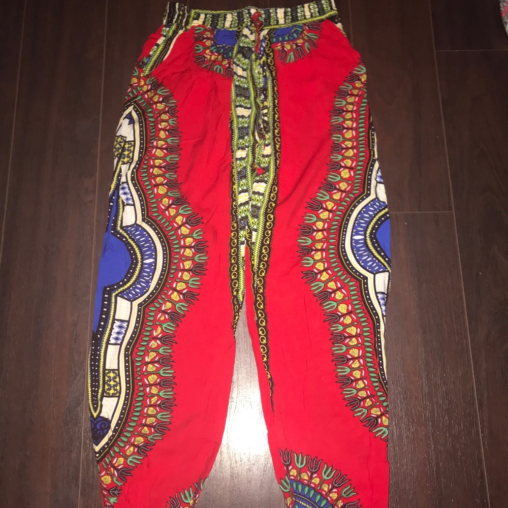 Red dashiki pants